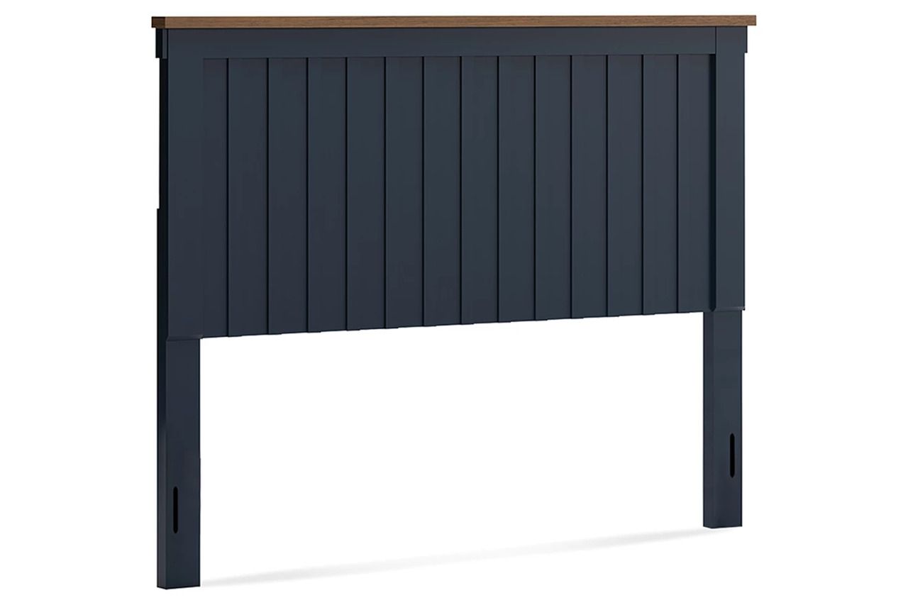Landocken Queen Panel Headboard In Brown and Blue B41457