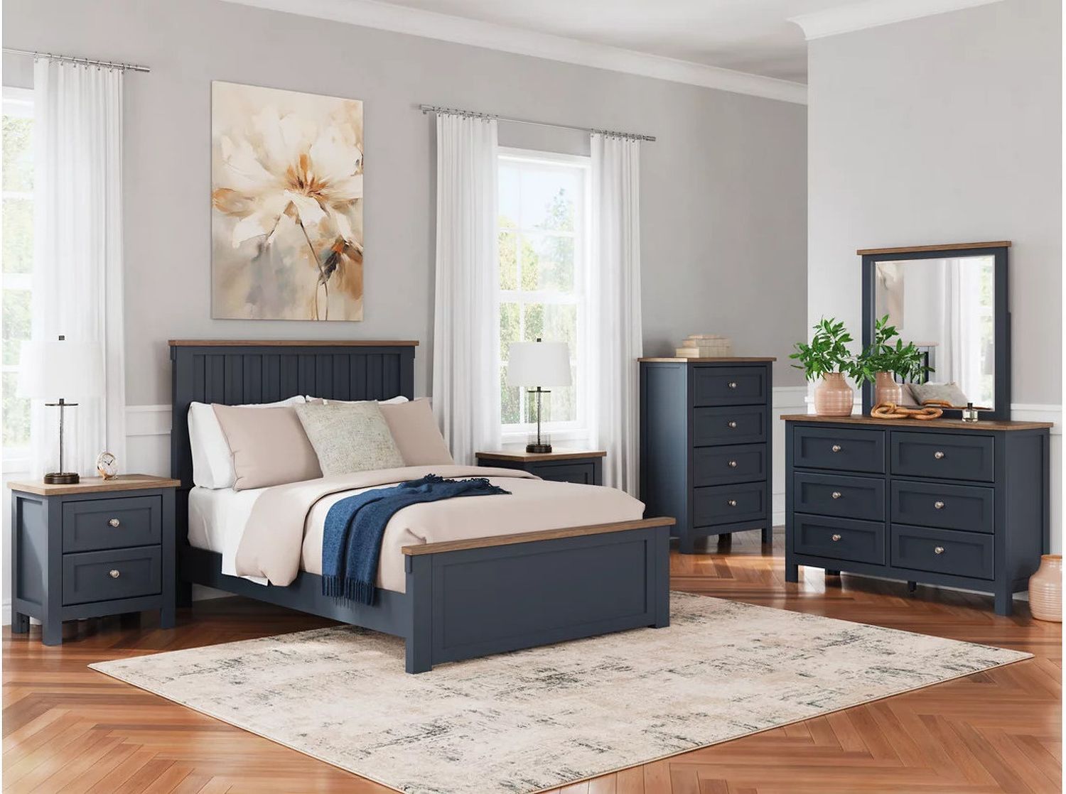 Landocken Nightstand In Brown/Blue B41492