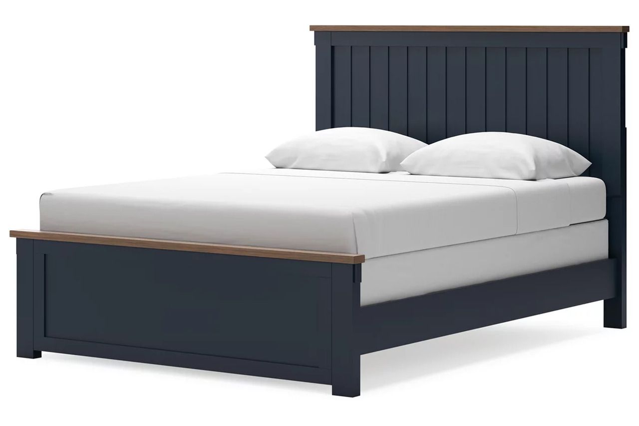 Landocken Queen Panel Bed In Brown/Blue B414B10