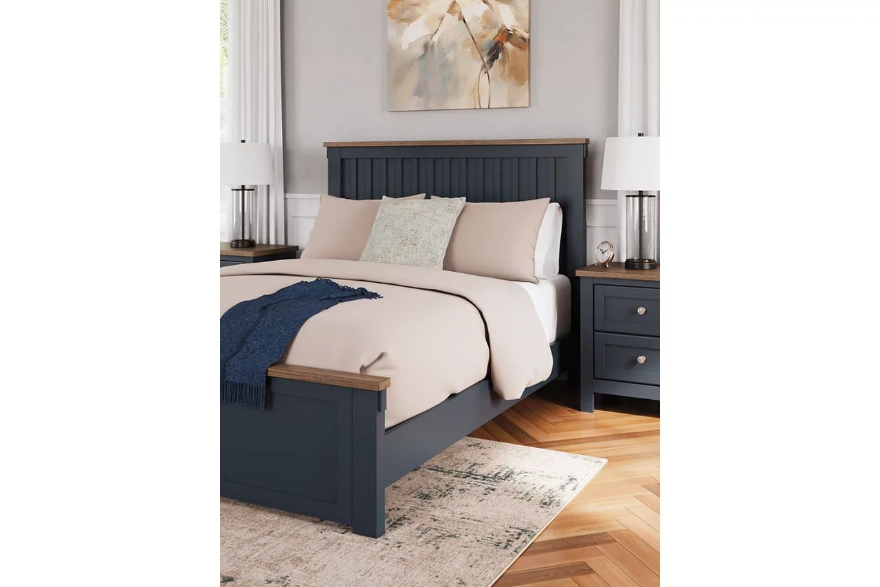 Landocken Queen Panel Bed In Brown/Blue B414B10