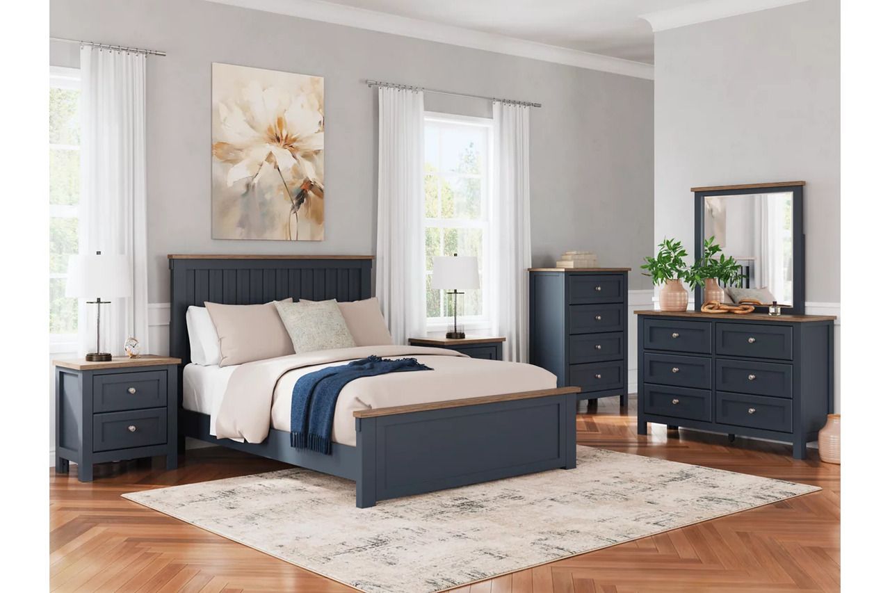 Landocken Queen Panel Bed In Brown/Blue B414B10
