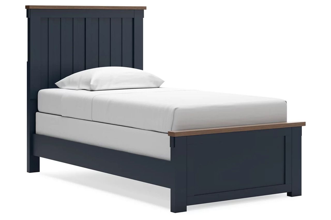Landocken Twin Panel Bed In Brown/Blue B414B2