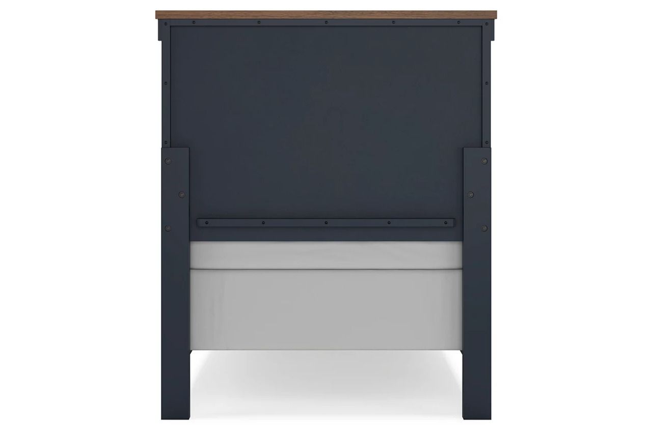 Landocken Twin Panel Bed In Brown/Blue B414B2