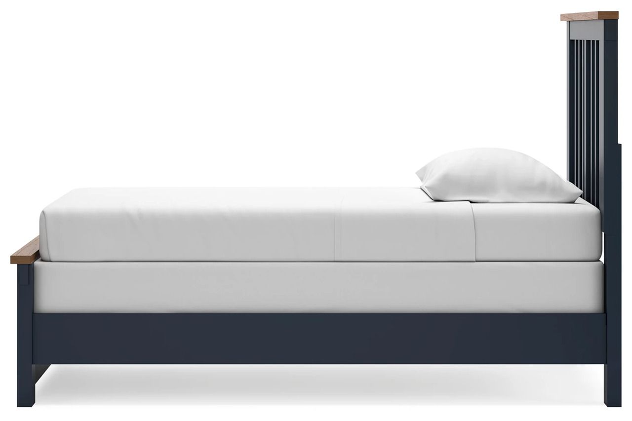 Landocken Twin Panel Bed In Brown/Blue B414B2