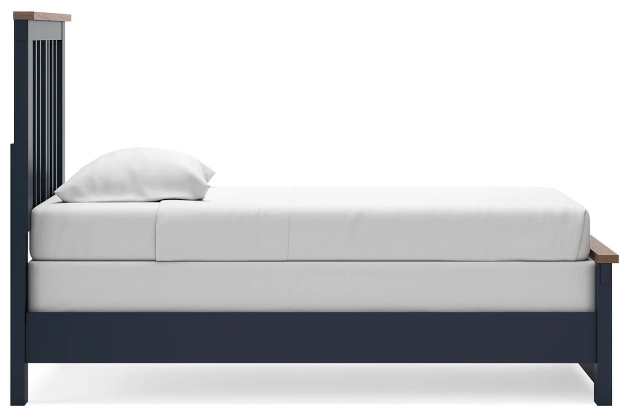 Landocken Twin Panel Bed In Brown/Blue B414B2
