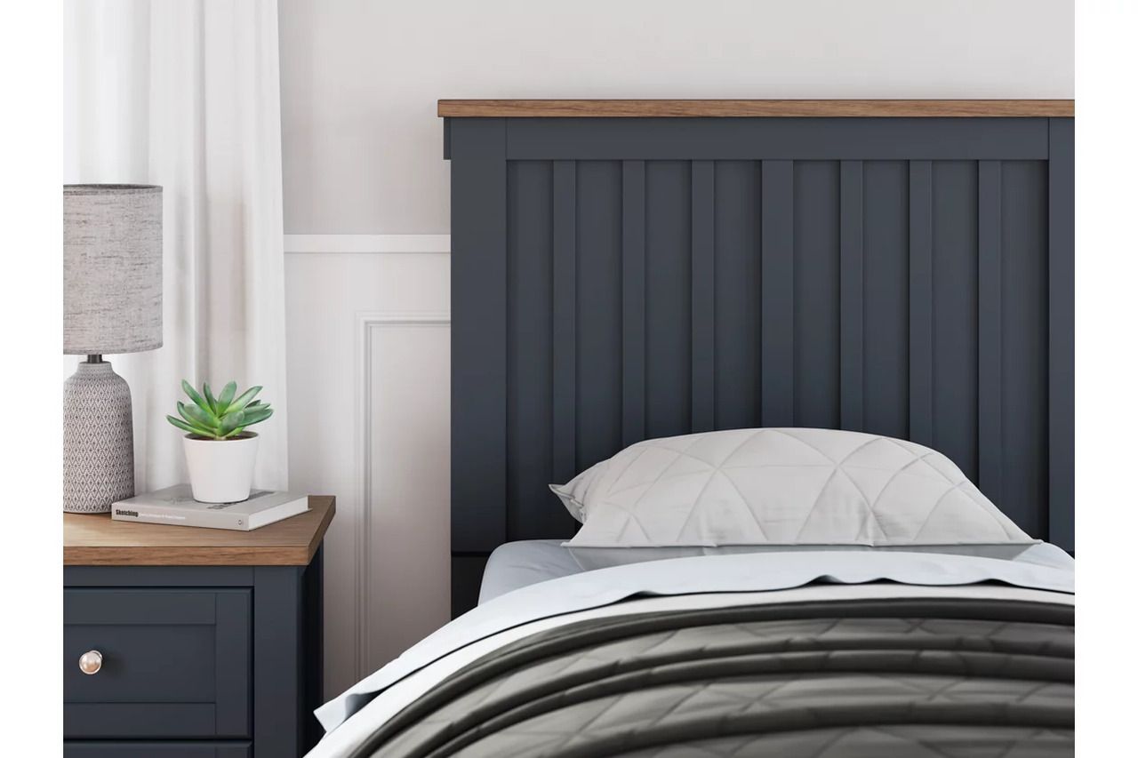 Landocken Twin Panel Bed In Brown/Blue B414B2