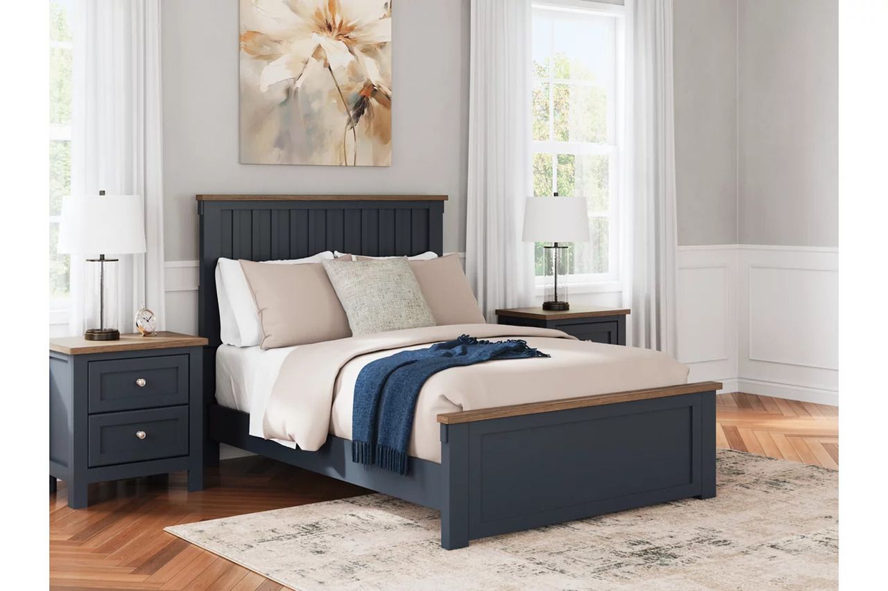 Landocken Full Panel Bed In Brown/Blue B414B3