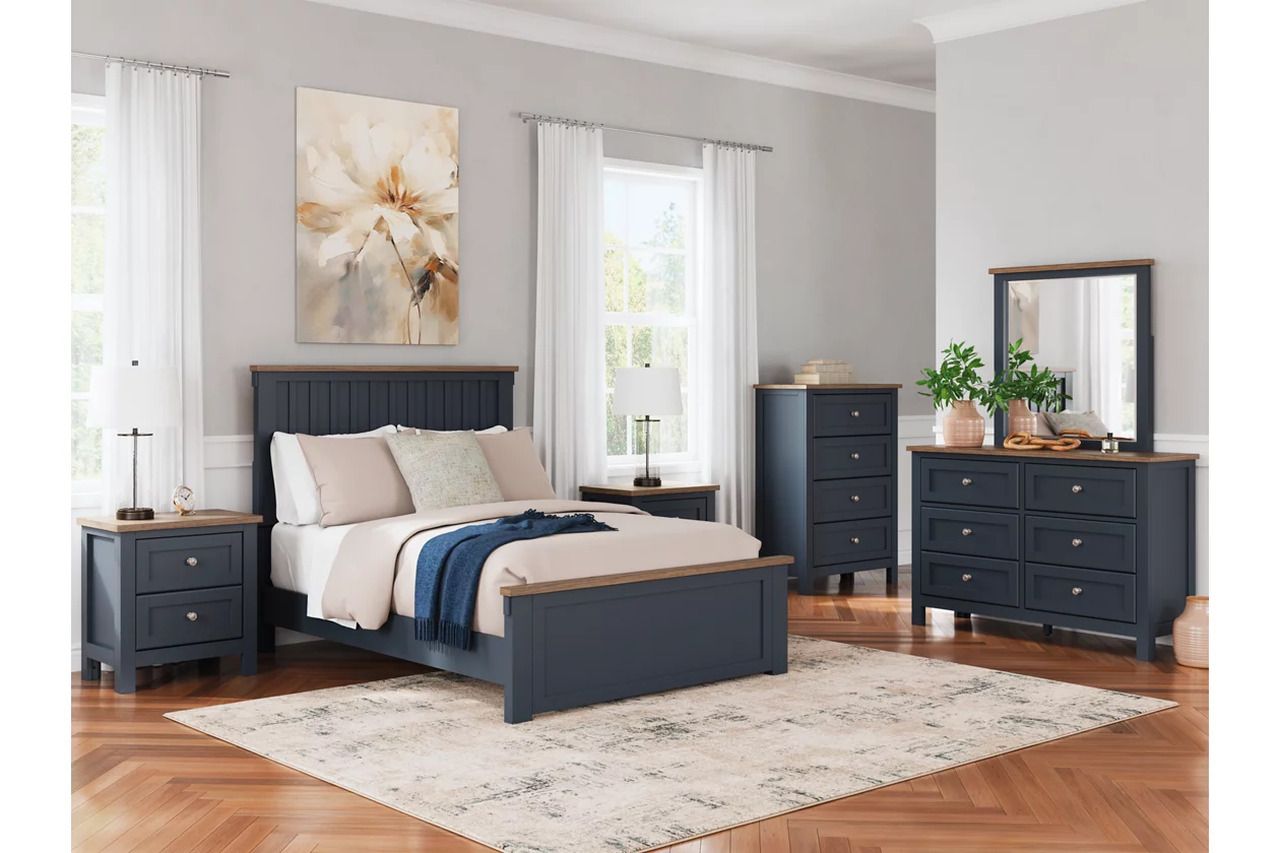 Landocken Full Panel Bed In Brown/Blue B414B3