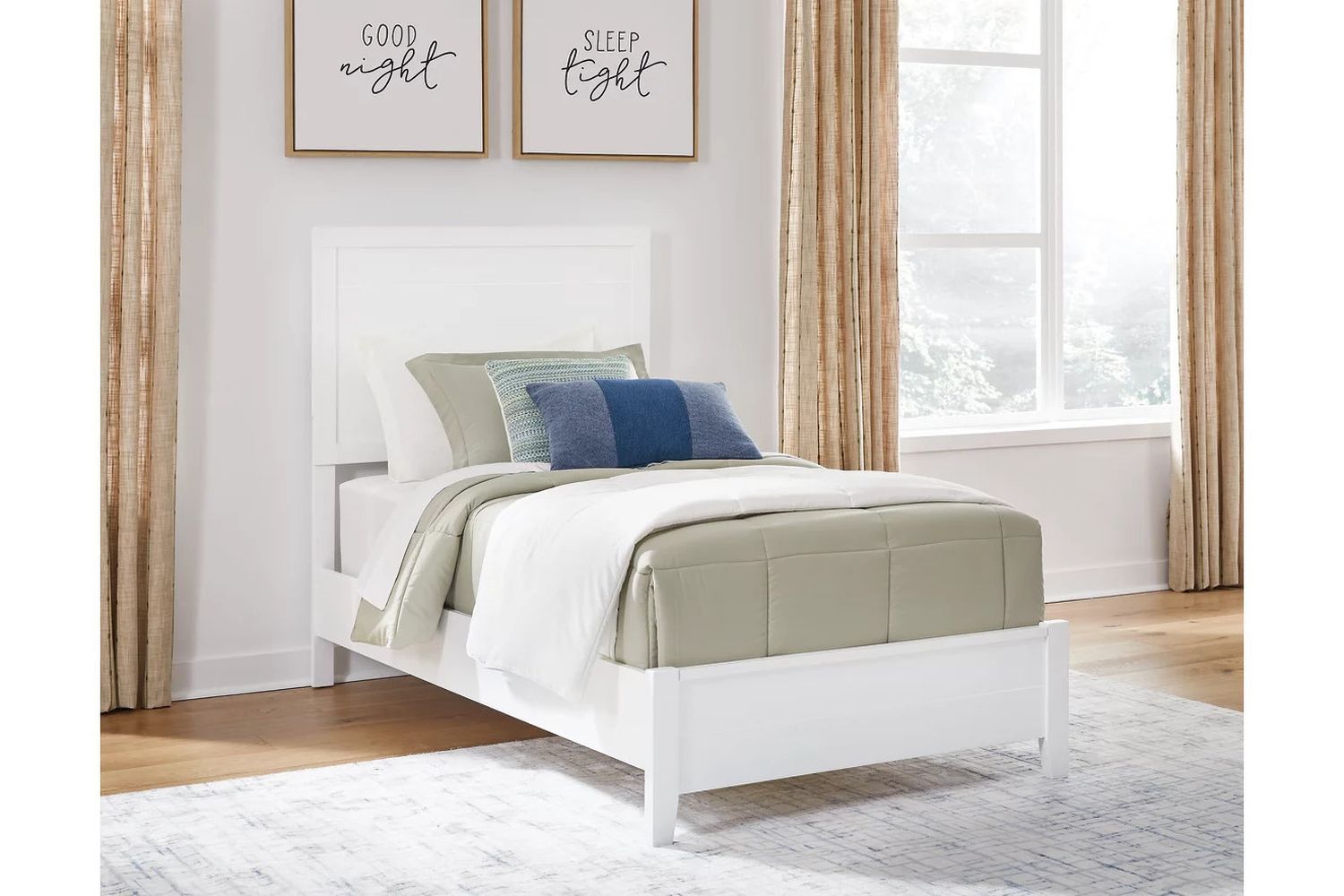 Binterglen Twin Panel Bed In White B427B2