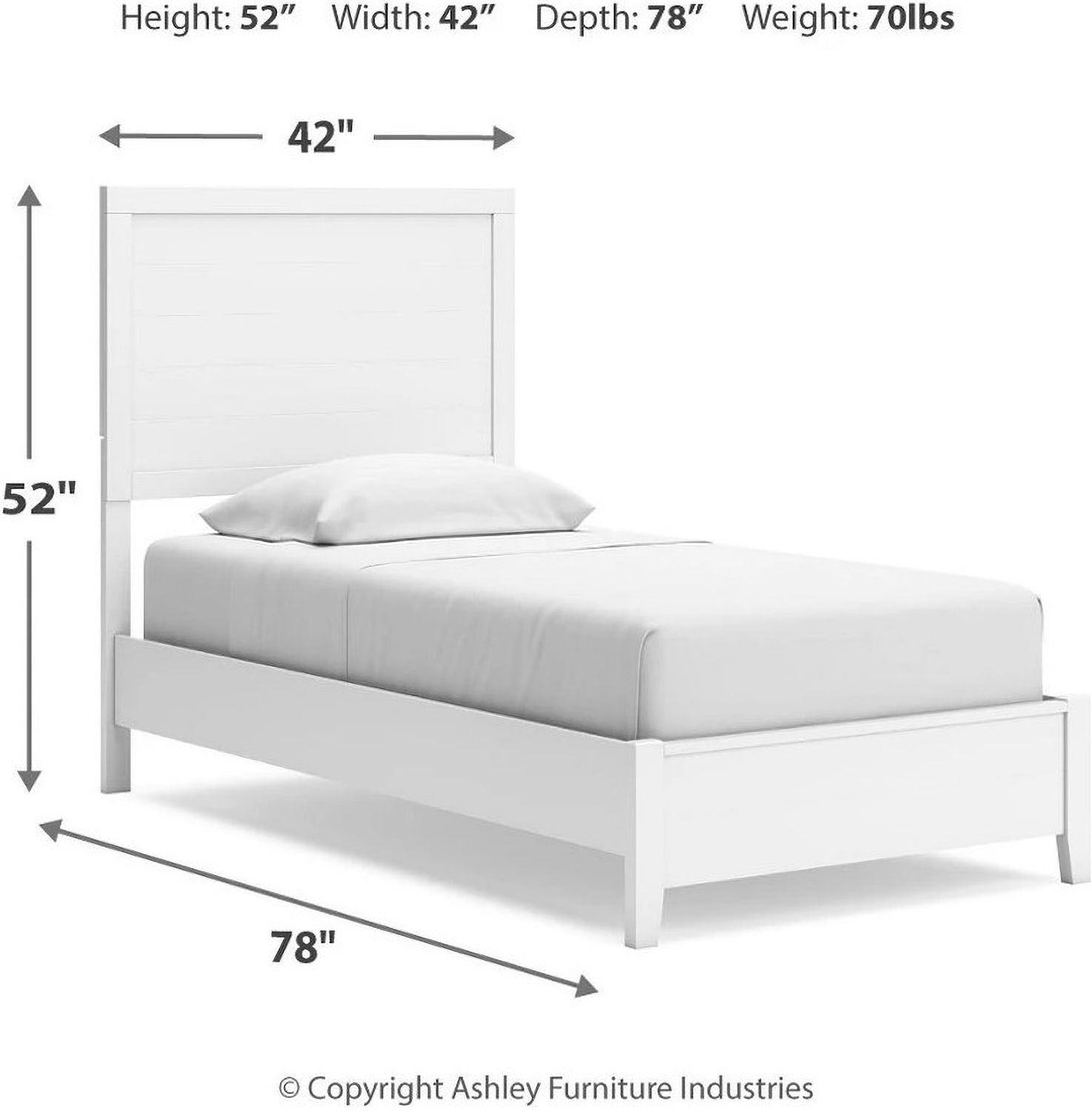 Binterglen Twin Panel Bed In White B427B2