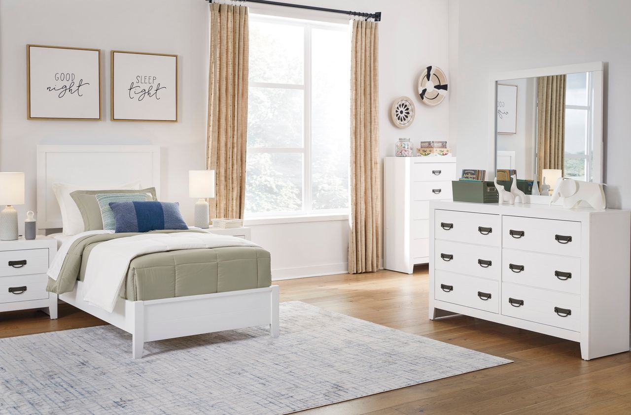 Binterglen Twin Panel Bed In White B427B2