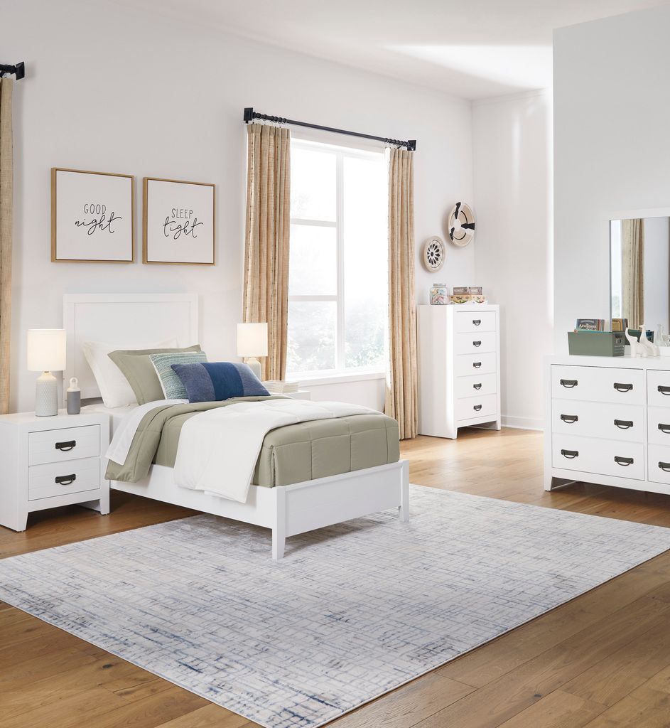 Binterglen Twin Panel Bed In White B427B2