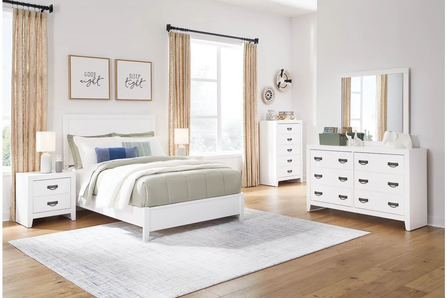 Binterglen Full Panel Bed In White B427B4