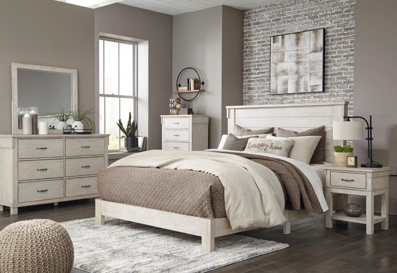 Hollentown Whitewash Bedroom Mirror B43436