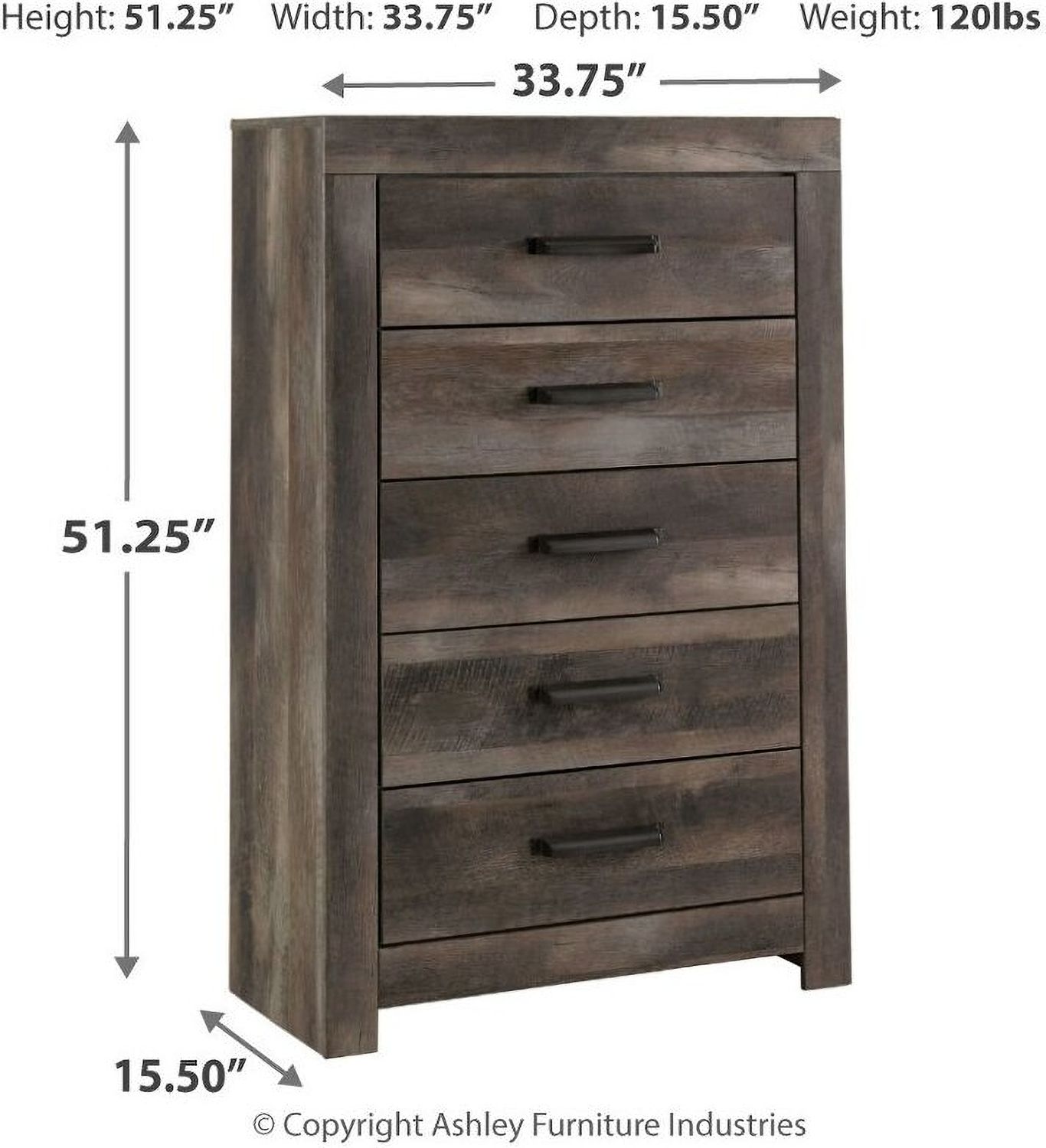 Wynnlow Gray 5 Drawer Chest B44046