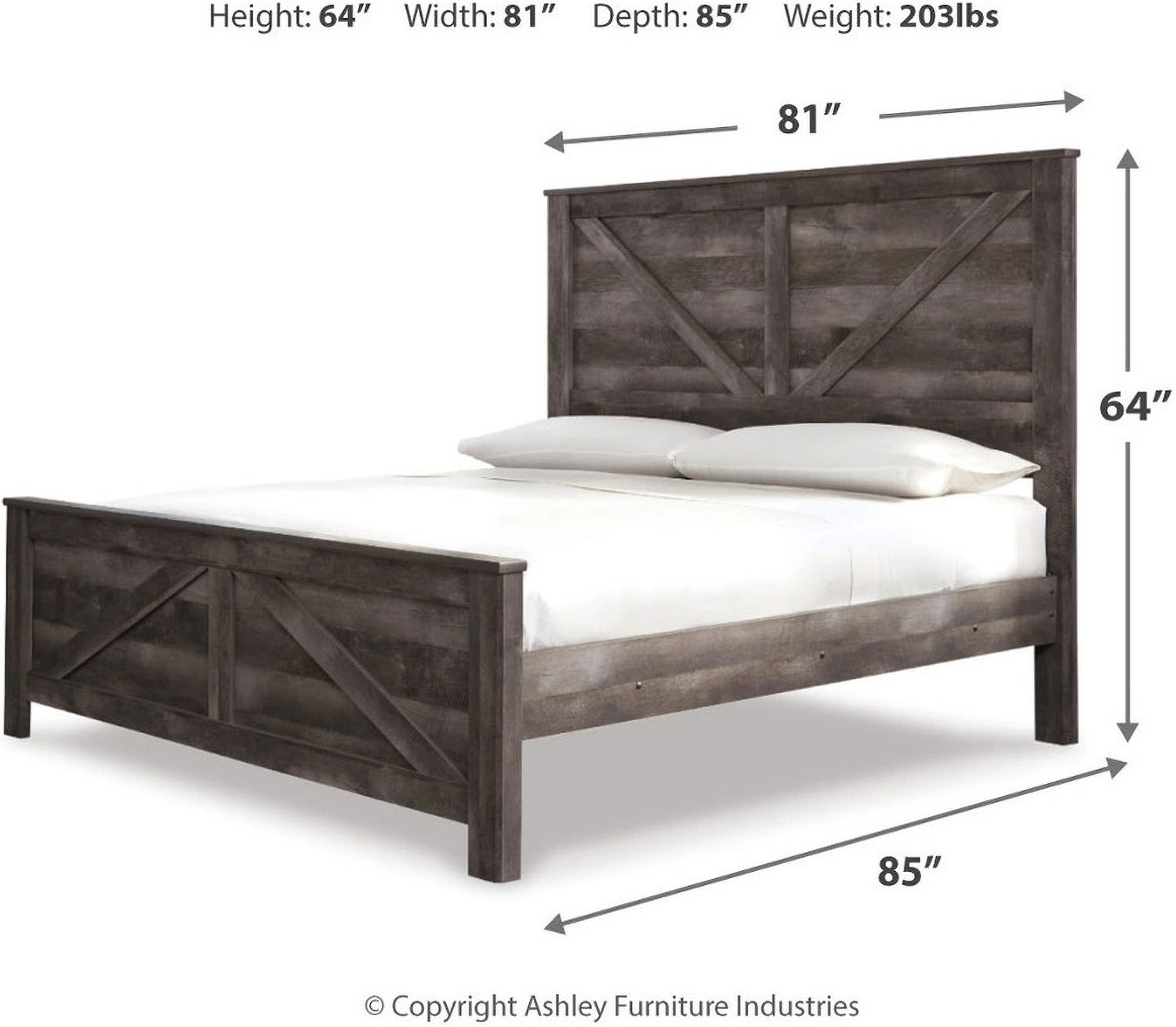 Wynnlow Crossbuck Panel Bed (King) B440B11