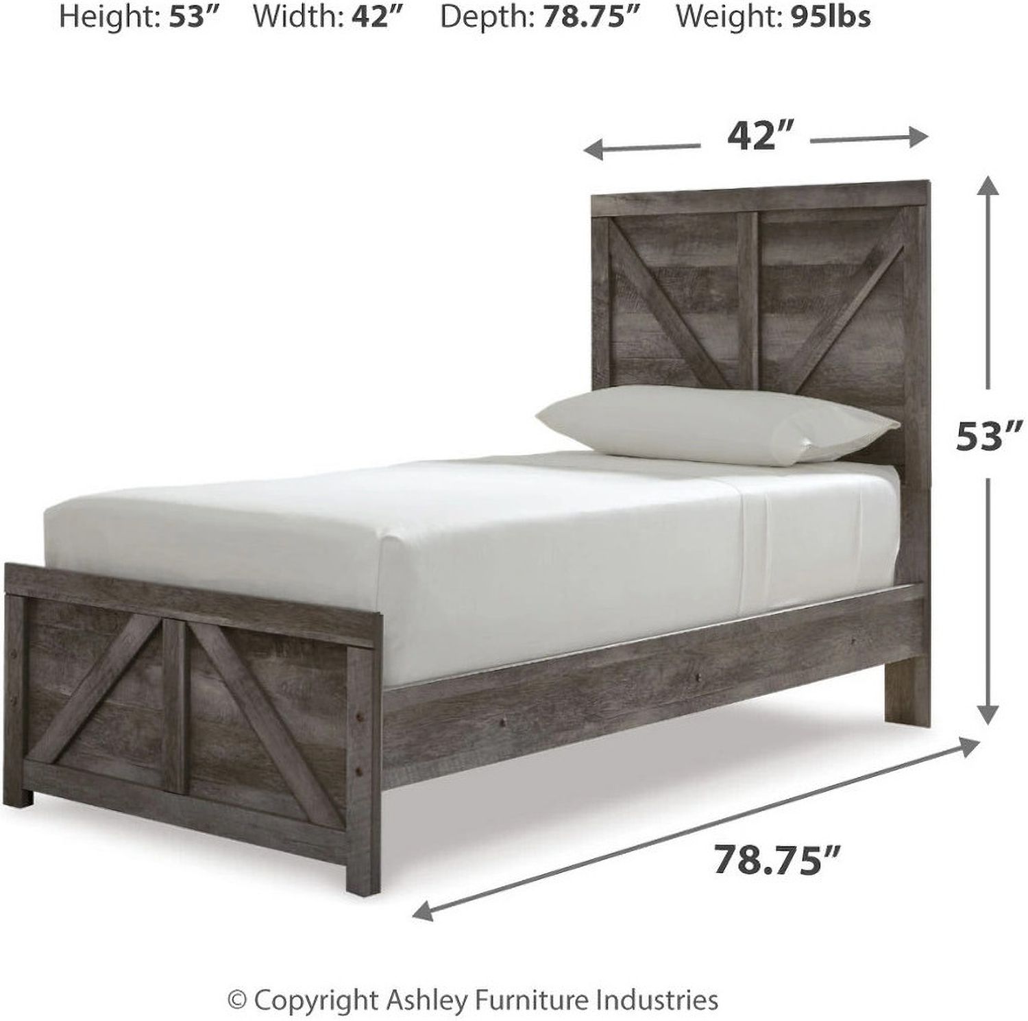 Wynnlow Gray Twin Panel Bed B440B16