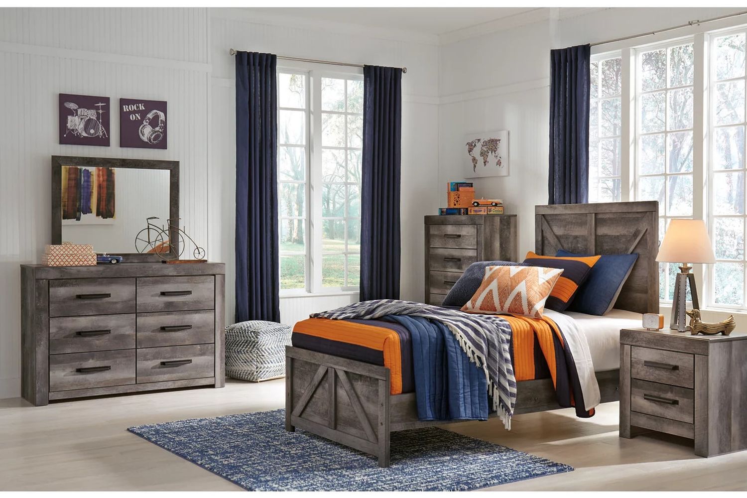 Wynnlow Gray Twin Panel Bed B440B16