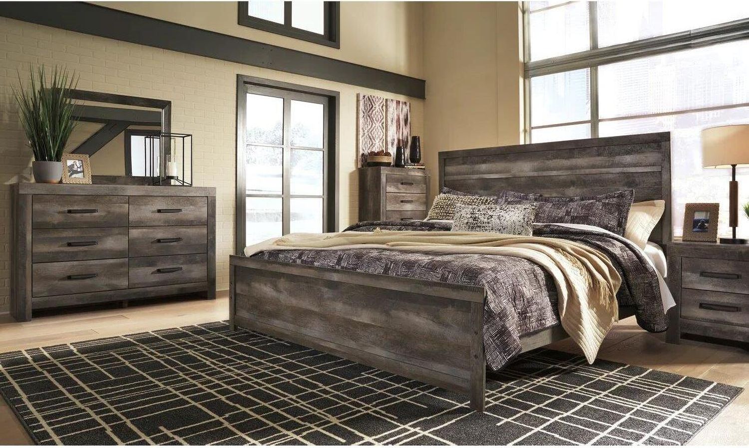 Wynnlow Gray King Panel Bed B440B8