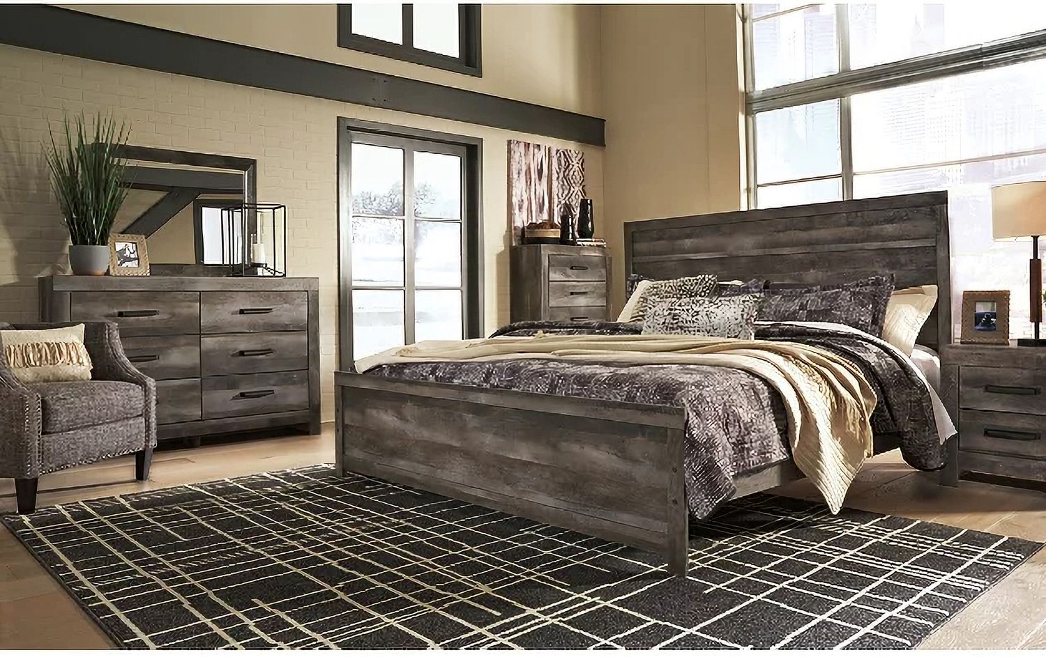 Wynnlow Gray King Panel Bed B440B8