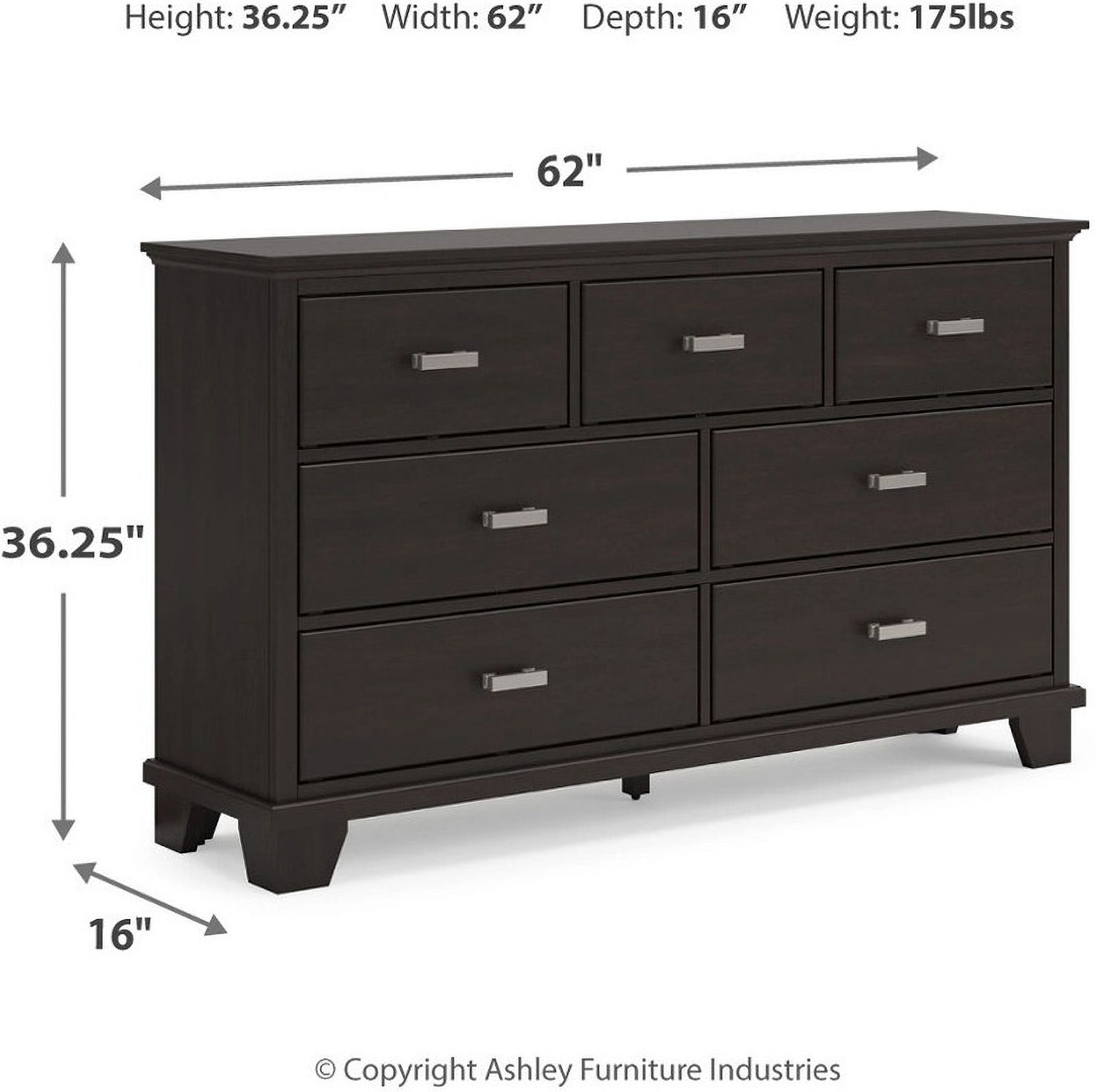 Covetown Dresser In Dark Brown B44131