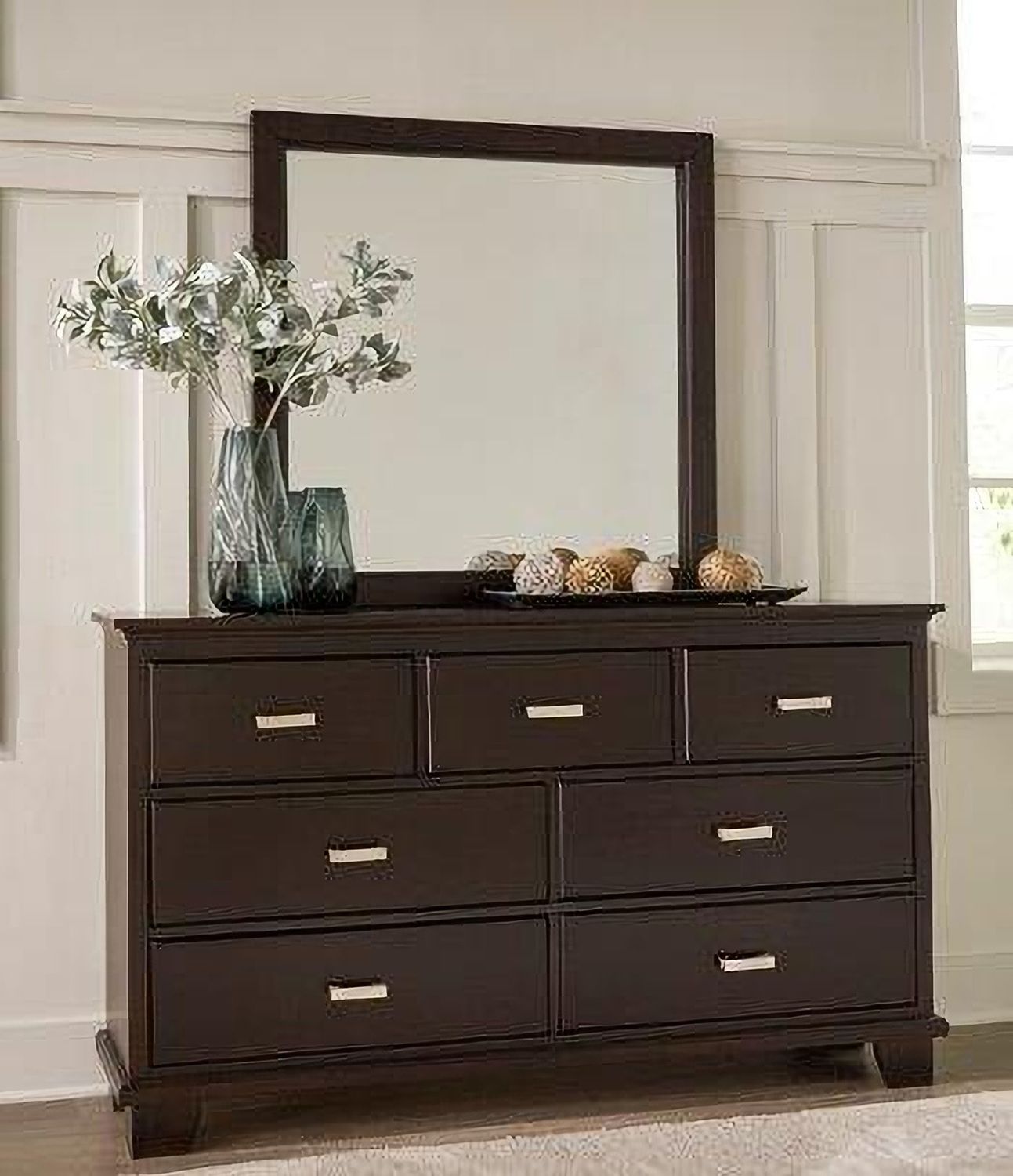 Covetown Bedroom Mirror In Dark Brown B44136
