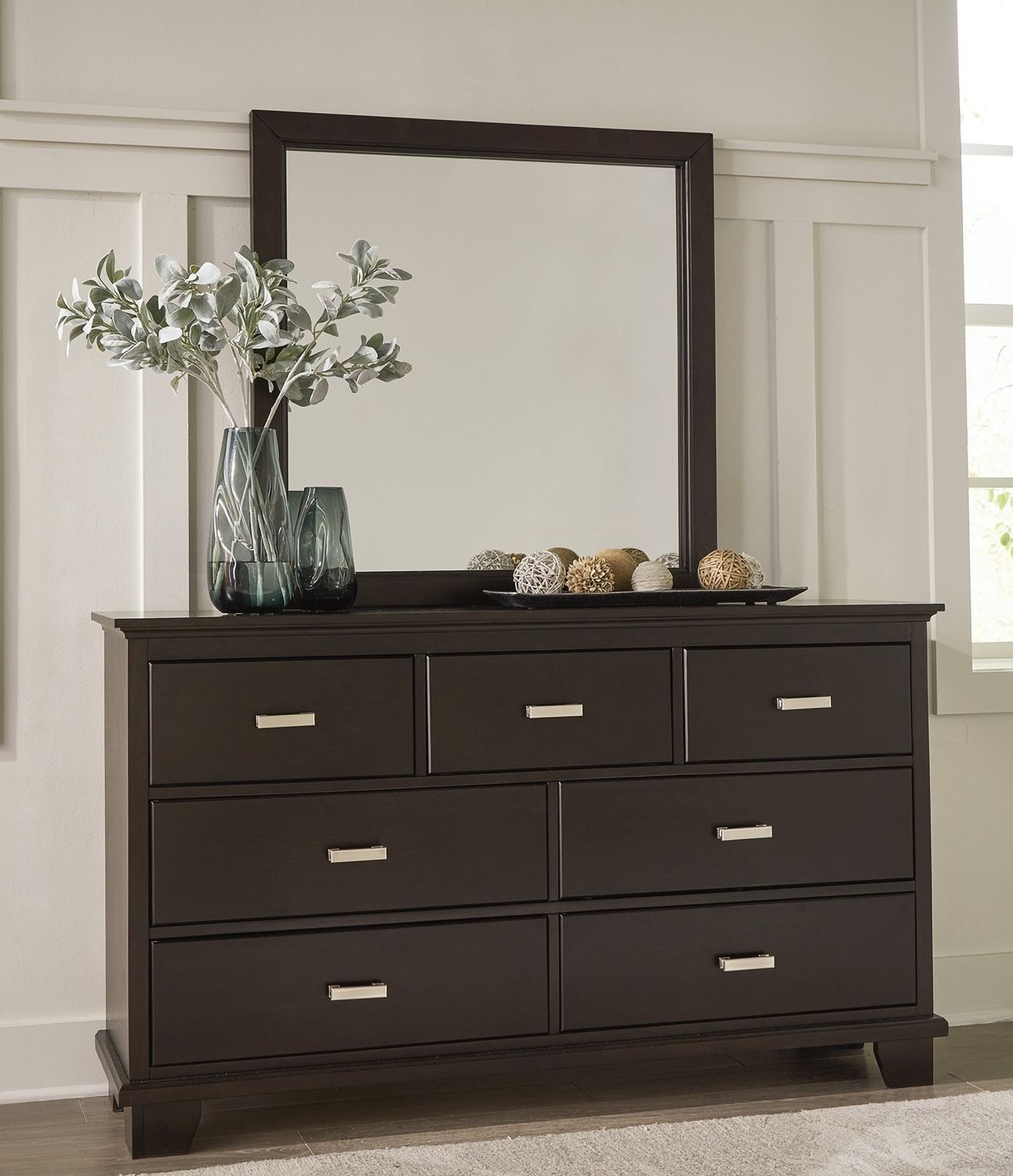 Covetown Bedroom Mirror In Dark Brown B44136