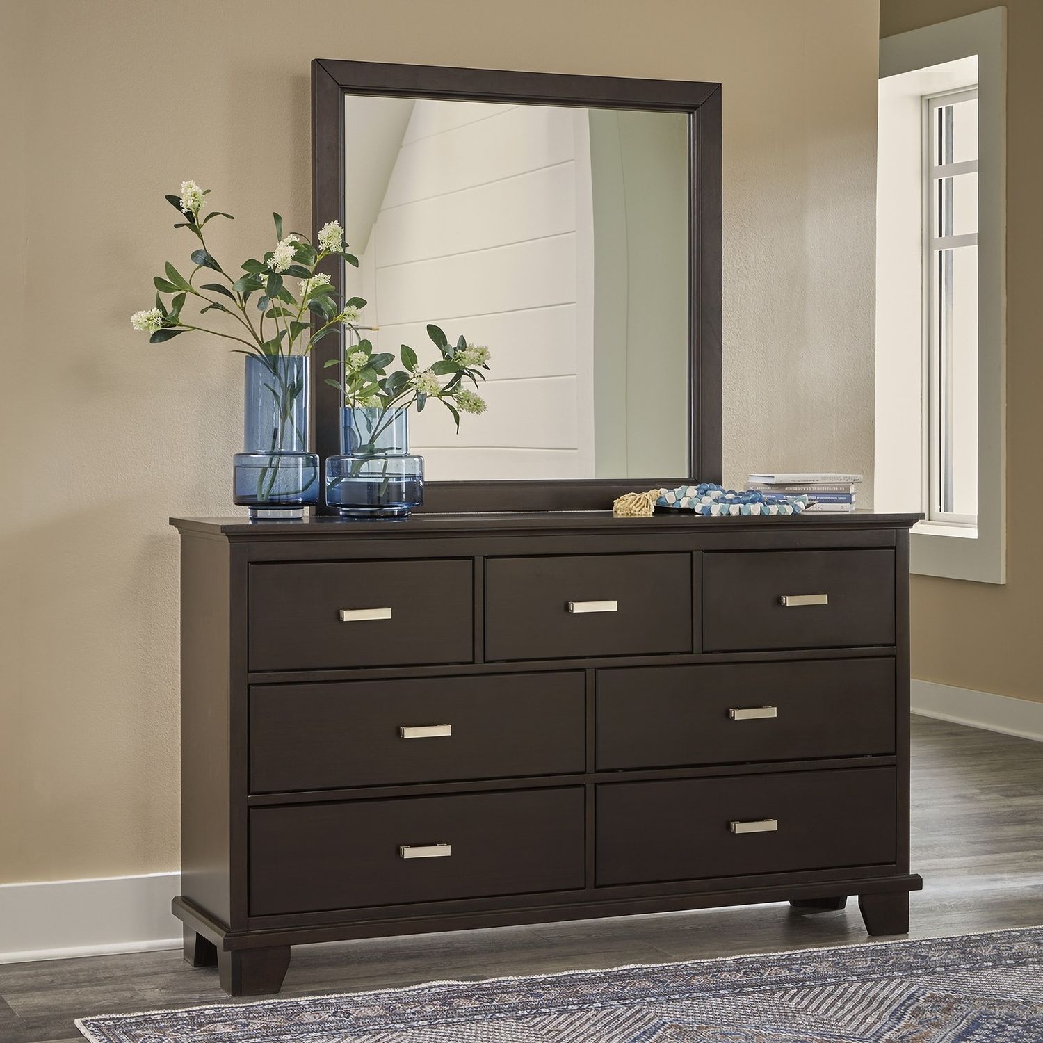 Covetown Bedroom Mirror In Dark Brown B44136