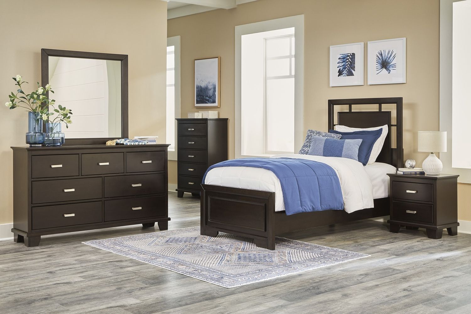 Covetown Bedroom Mirror In Dark Brown B44136