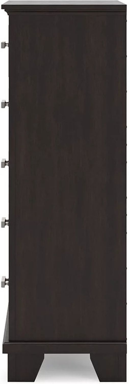 Covetown Chest Of Drawers In Dark Brown B44146