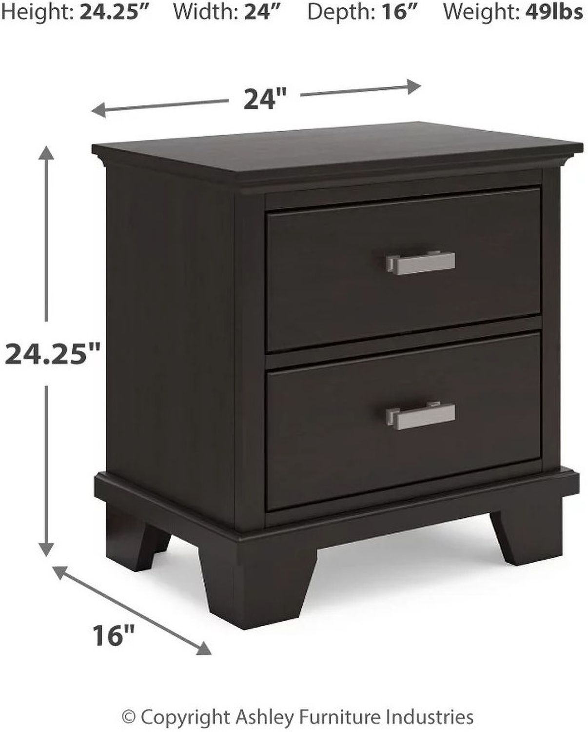 Covetown Nightstand In Dark Brown B44192