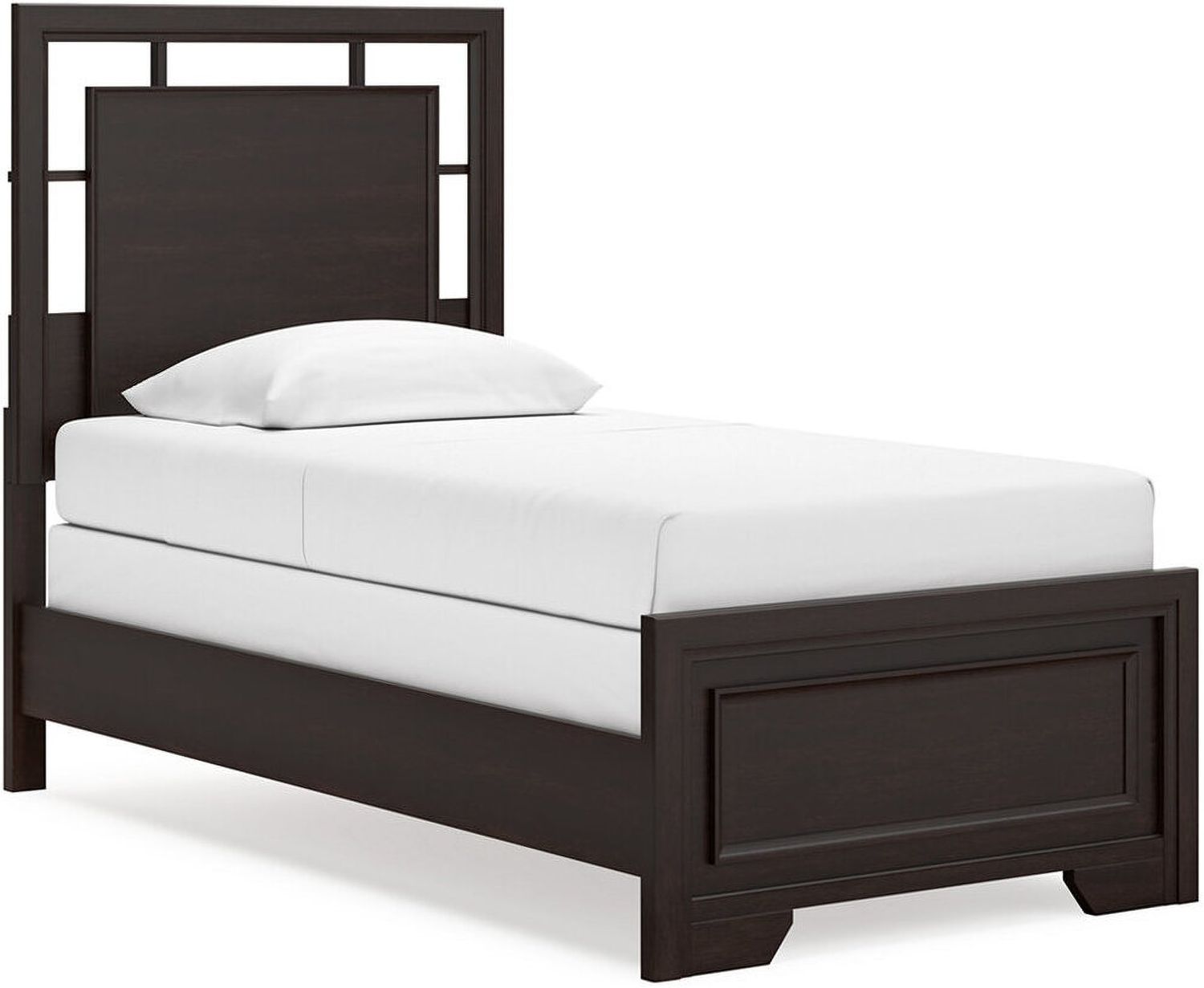 Covetown Twin Panel Bed In Dark Brown B441B2