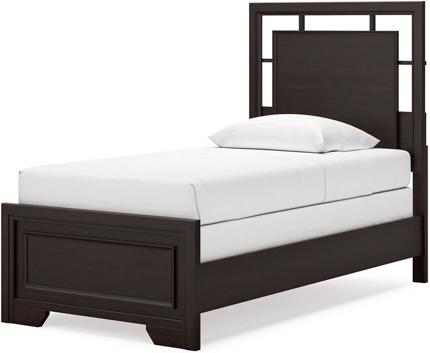 Covetown Twin Panel Bed In Dark Brown B441B2