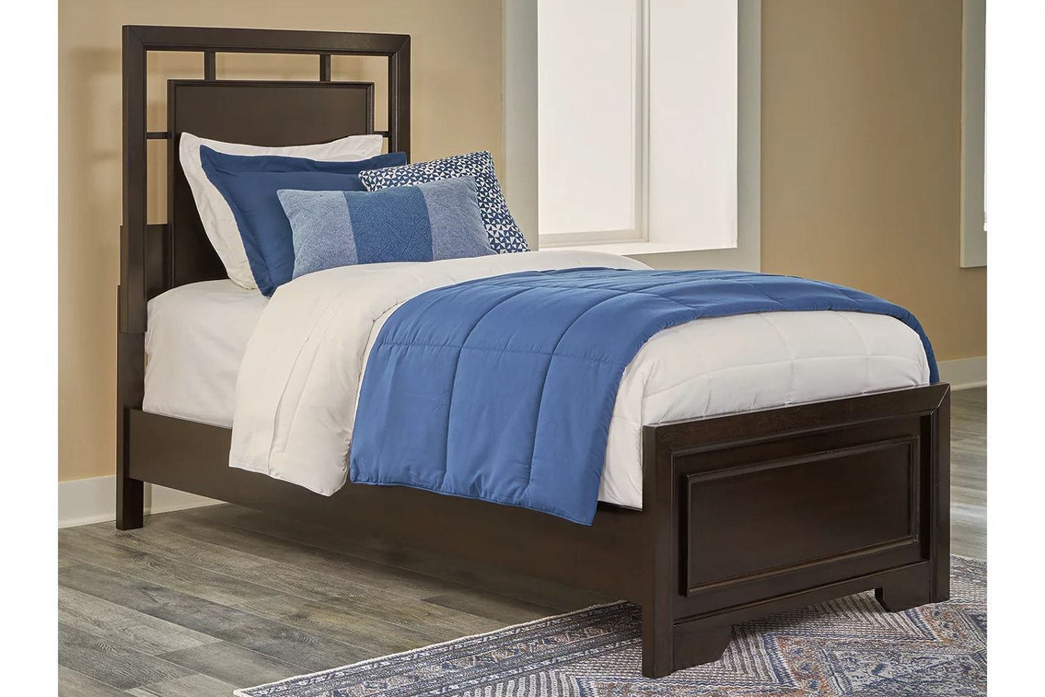 Covetown Twin Panel Bed In Dark Brown B441B2
