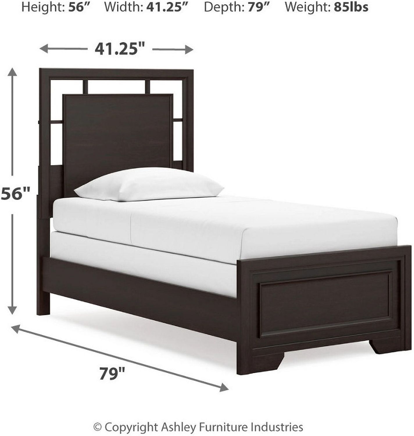 Covetown Twin Panel Bed In Dark Brown B441B2