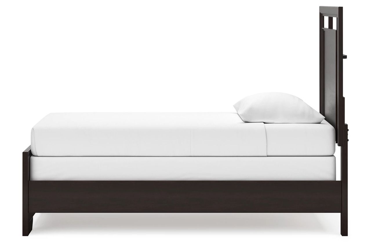 Covetown Twin Panel Bed In Dark Brown B441B2