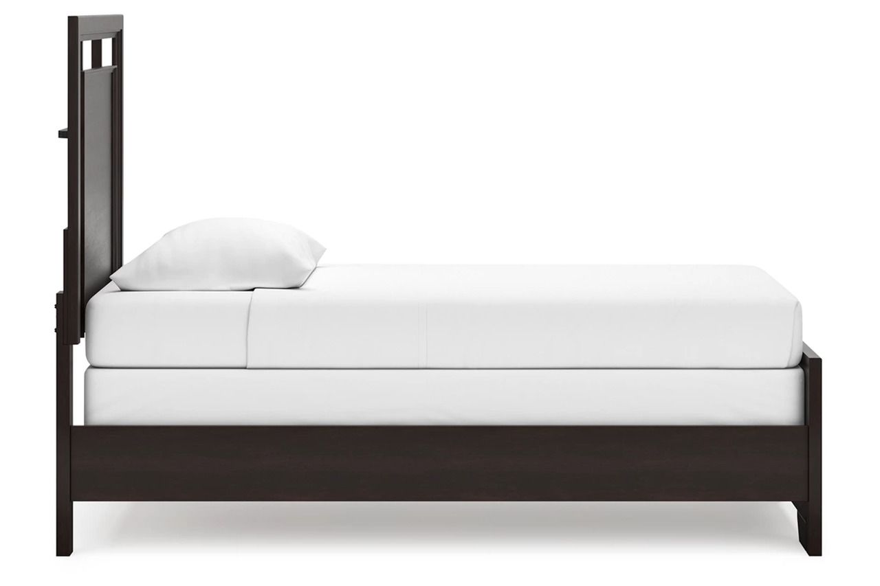 Covetown Twin Panel Bed In Dark Brown B441B2