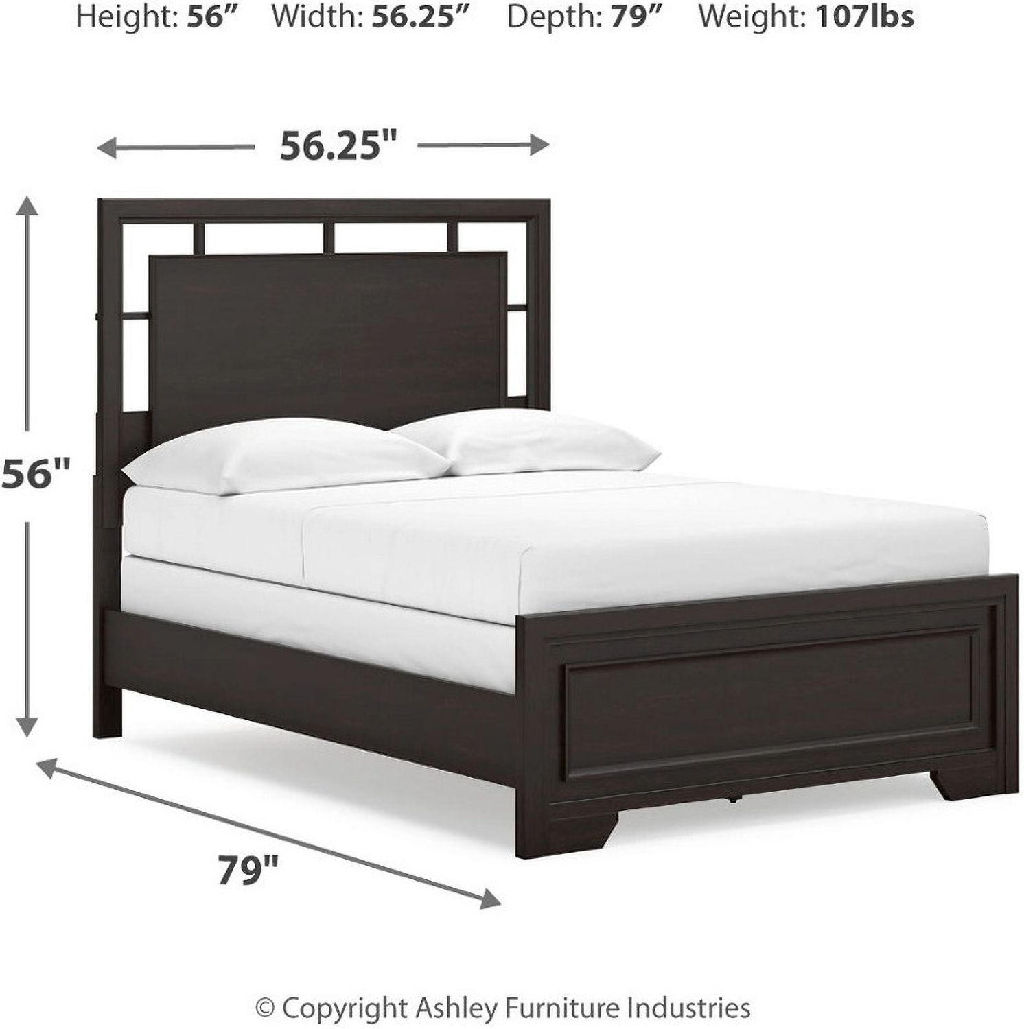 Covetown Full Panel Bed In Dark Brown B441B4