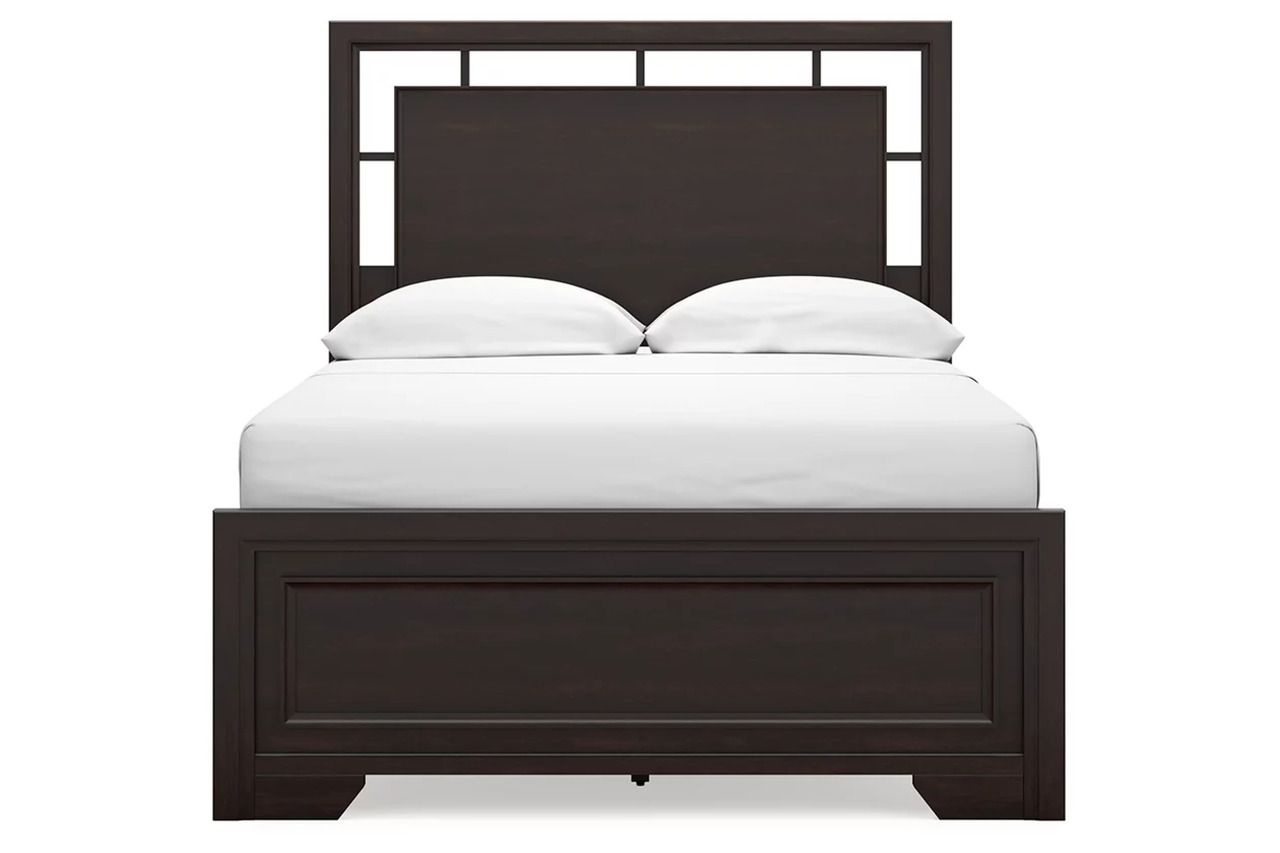 Covetown Full Panel Bed In Dark Brown B441B4
