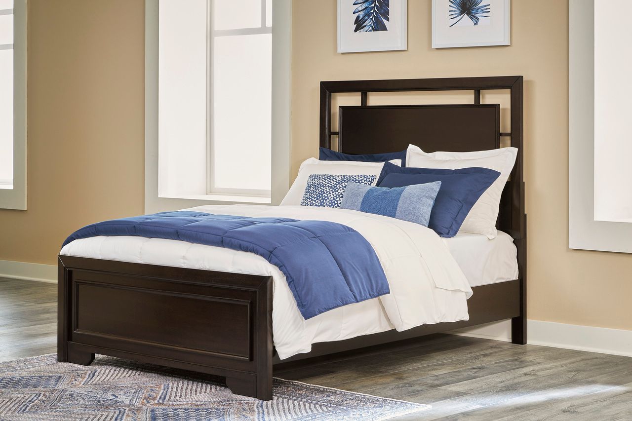 Covetown Full Panel Bed In Dark Brown B441B4