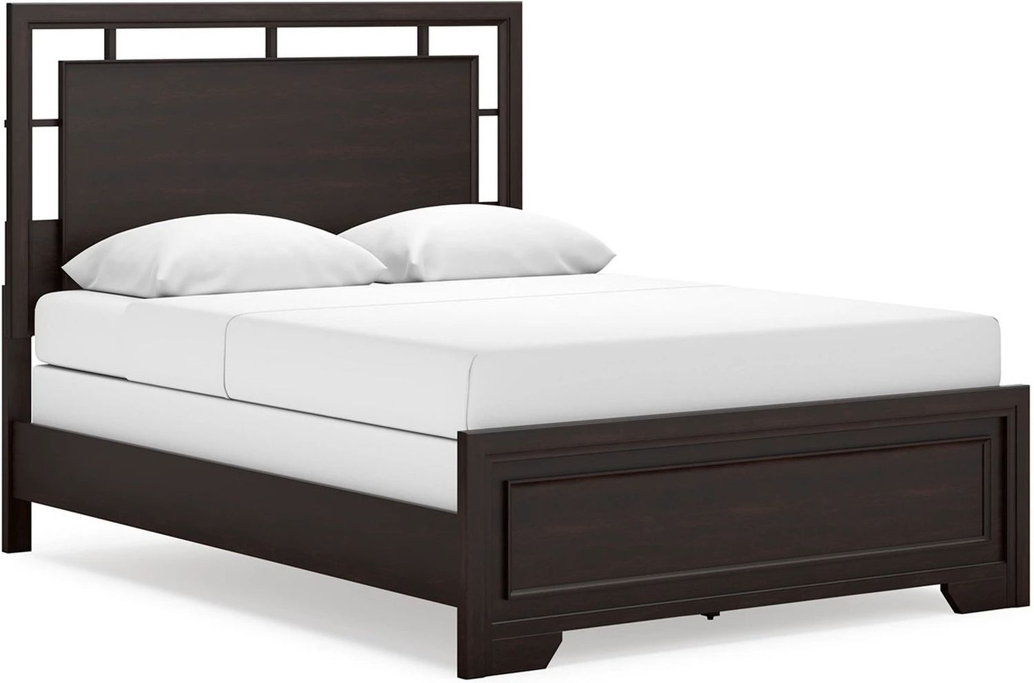 Covetown Queen Panel Bed In Dark Brown B441B6