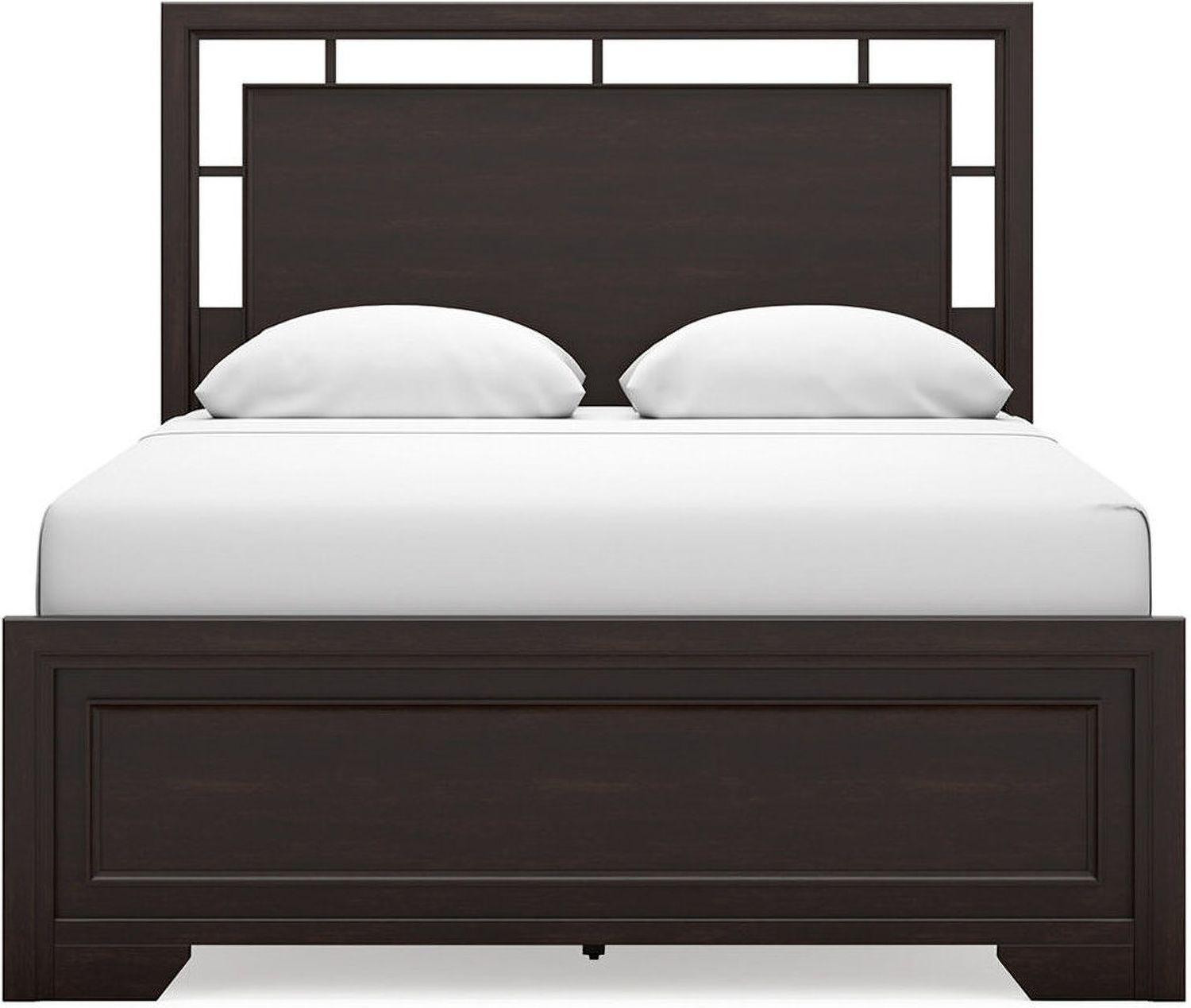 Covetown Queen Panel Bed In Dark Brown B441B6