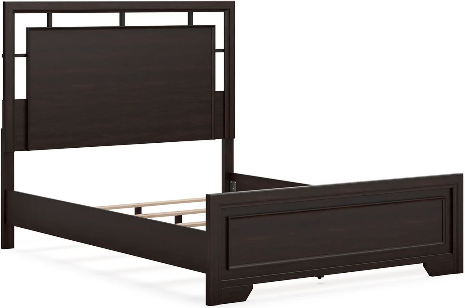 Covetown Queen Panel Bed In Dark Brown B441B6