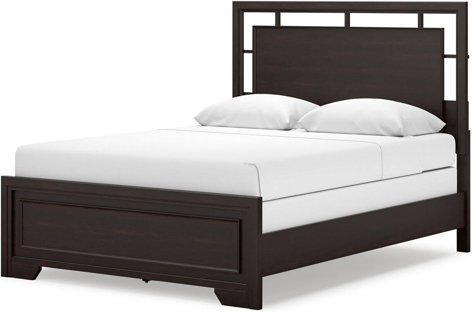 Covetown Queen Panel Bed In Dark Brown B441B6
