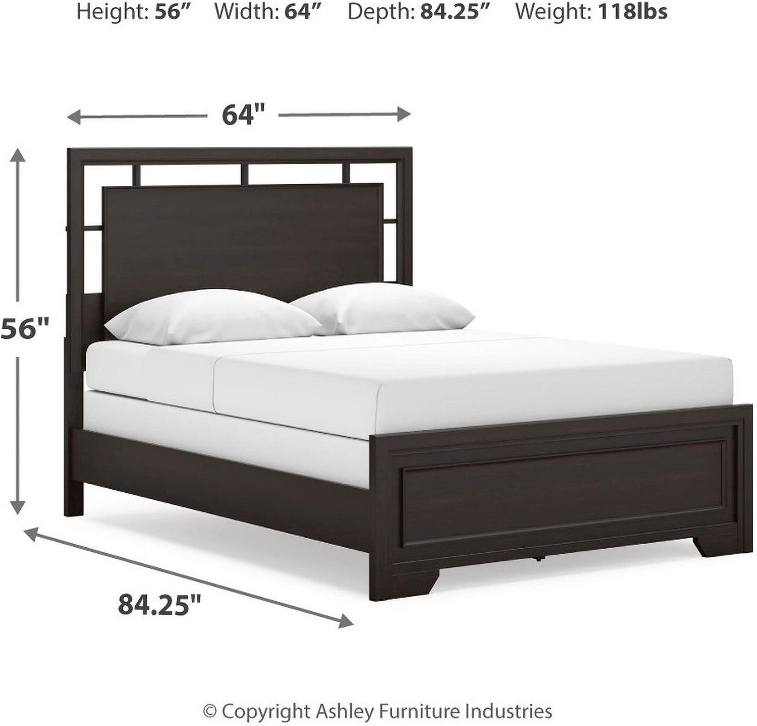 Covetown Queen Panel Bed In Dark Brown B441B6