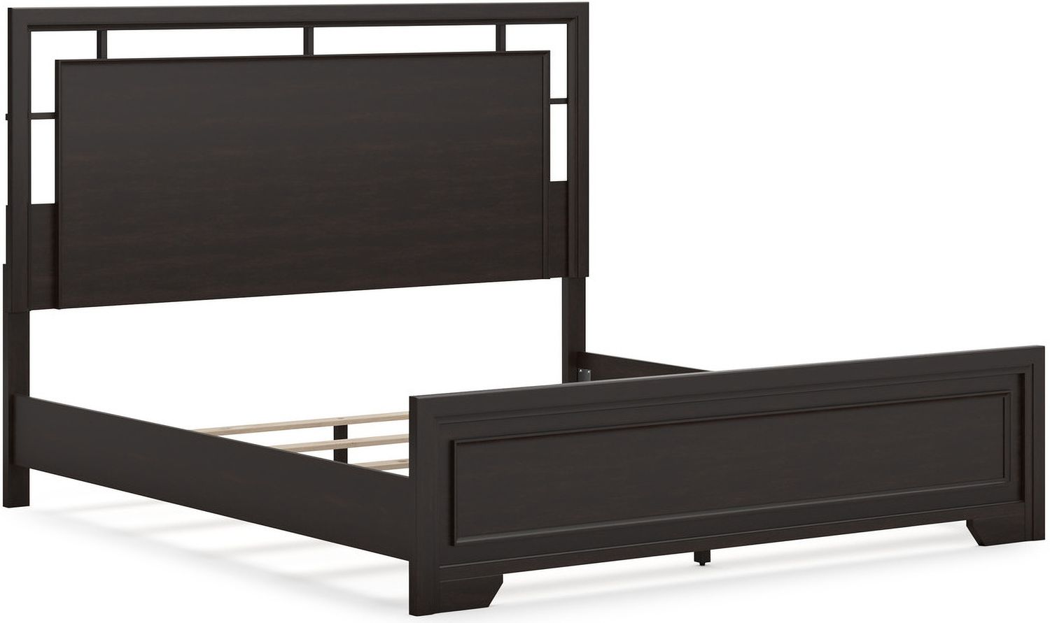 Covetown Queen Panel Bed In Dark Brown B441B6