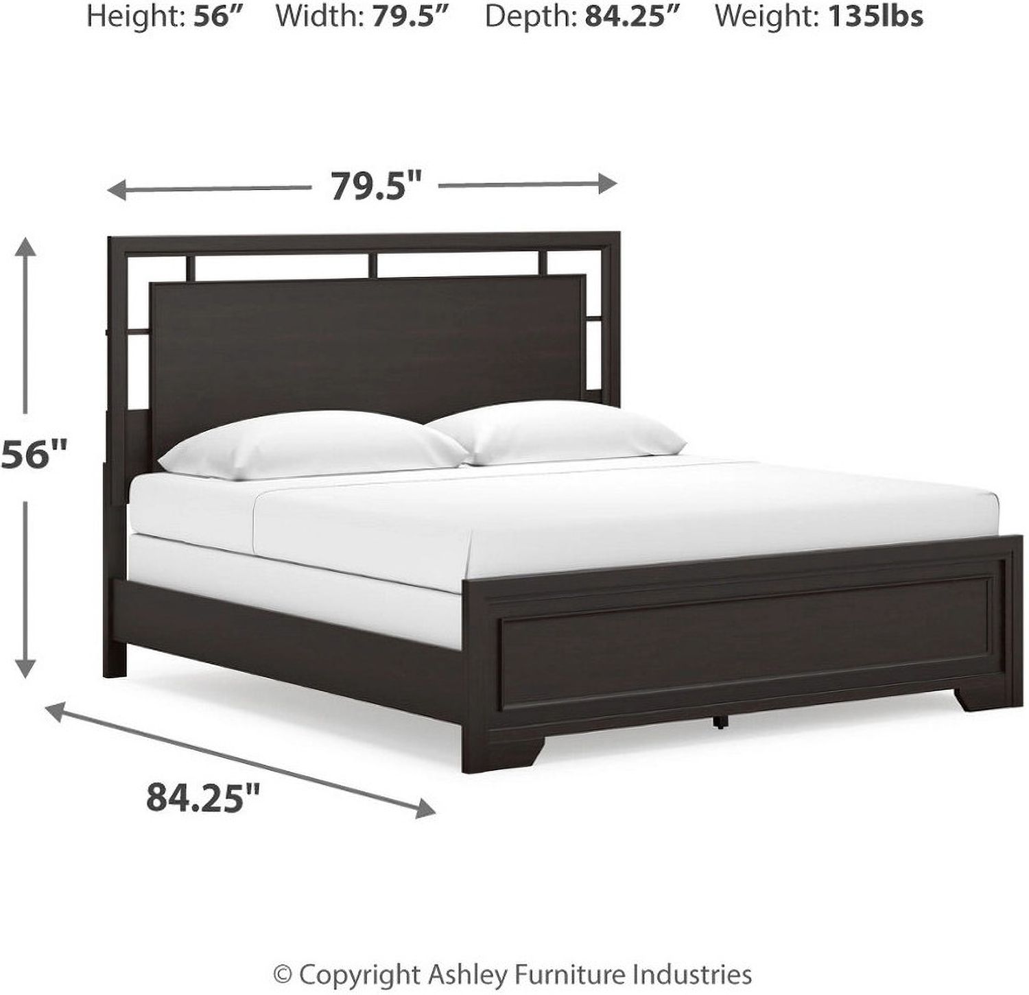 Covetown King Panel Bed In Dark Brown B441B8