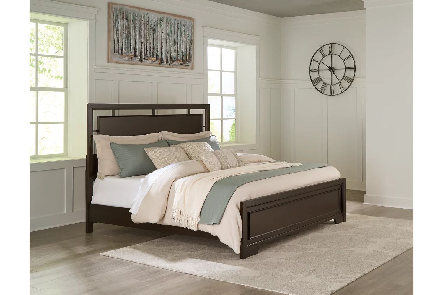 Covetown California King Panel Bed In Dark Brown B441B9