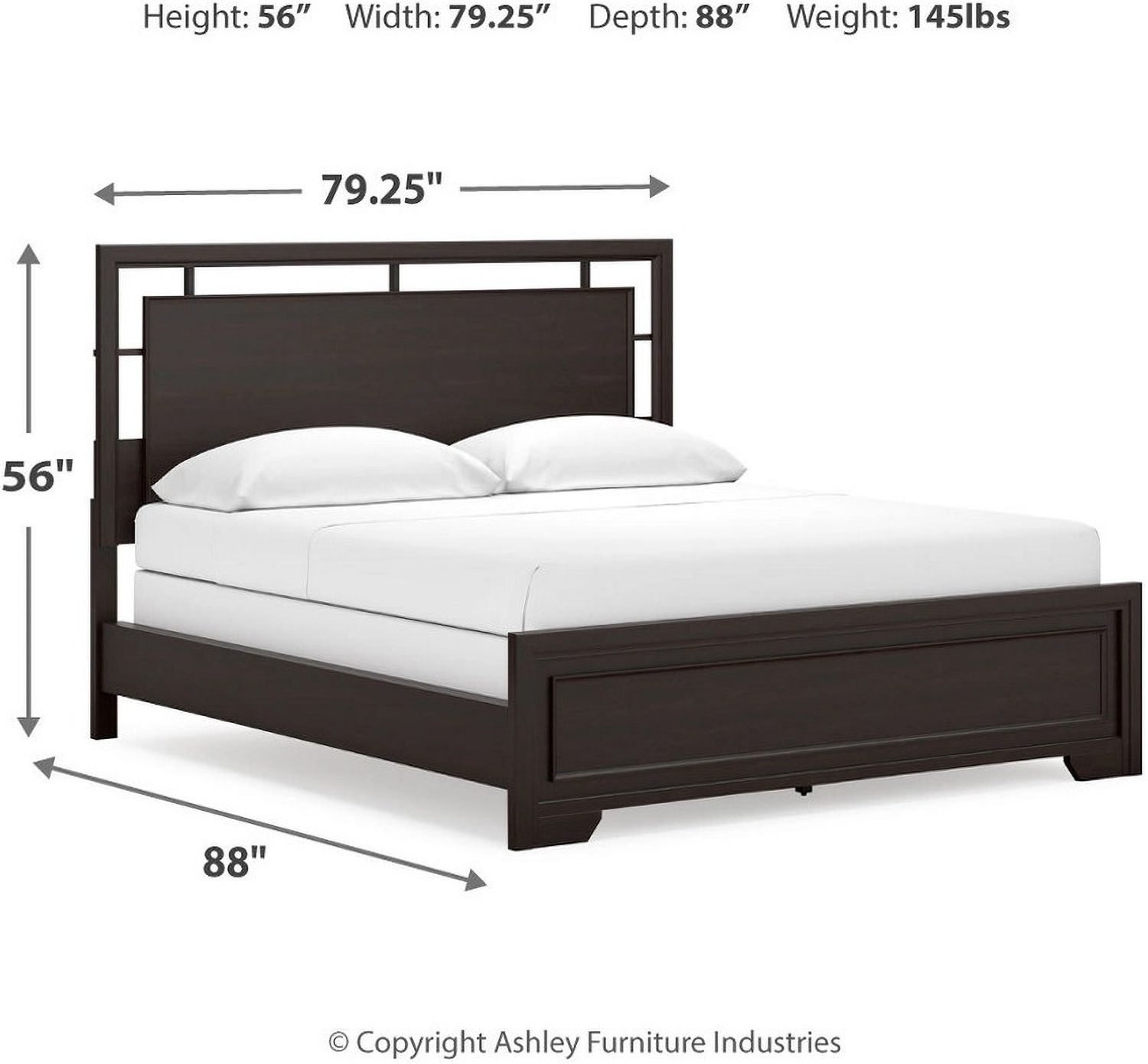 Covetown California King Panel Bed In Dark Brown B441B9