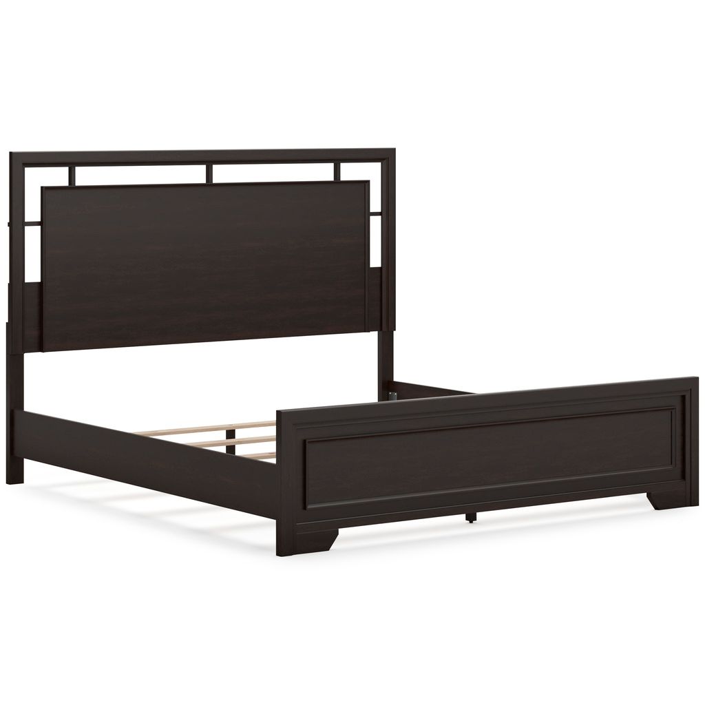 Covetown California King Panel Bed In Dark Brown B441B9